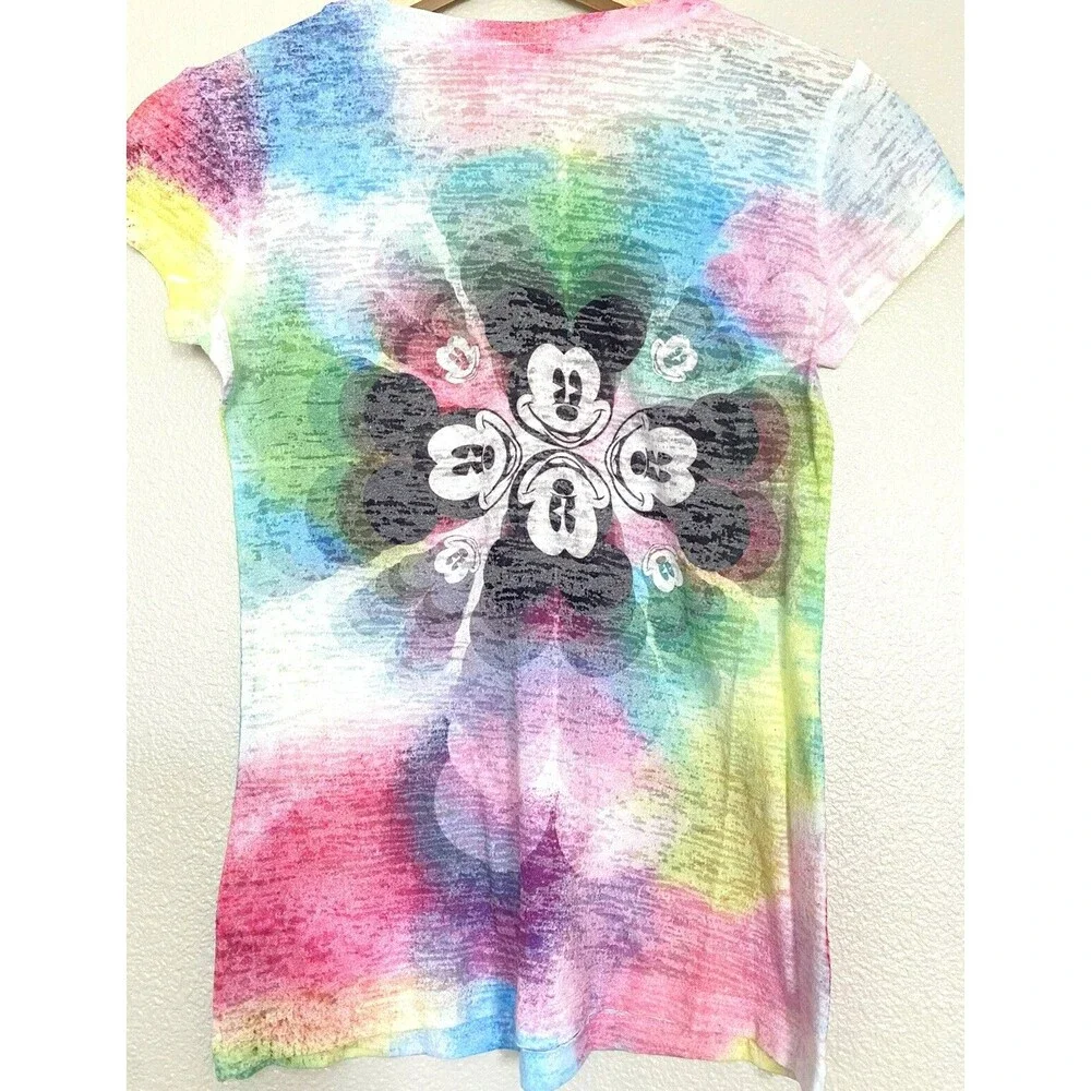 Justice T Shirt Disney Mickey Mouse Girls 12 Rhinestone Kaleidoscope Pink Blue